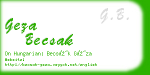 geza becsak business card